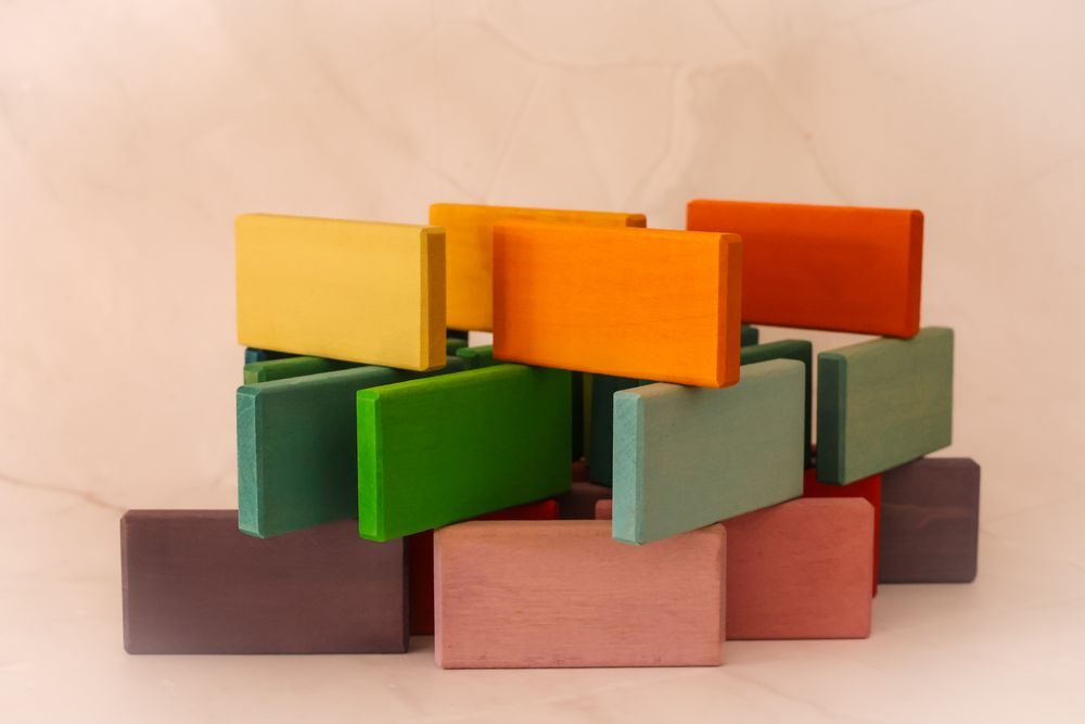 Colorful wooden blocks for creative play — illustrative stock photo, not the listed venue